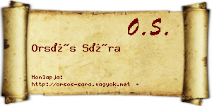Orsós Sára névjegykártya