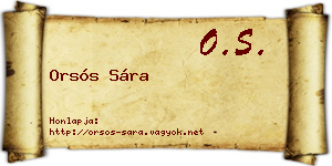 Orsós Sára névjegykártya
