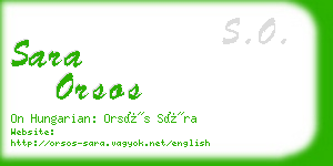 sara orsos business card