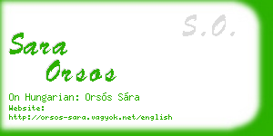 sara orsos business card